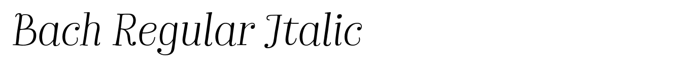Bach Regular Italic